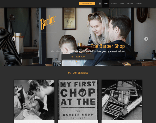 This is an image of the front page of the website I have designed and developed for The Barber Shop Waterford.